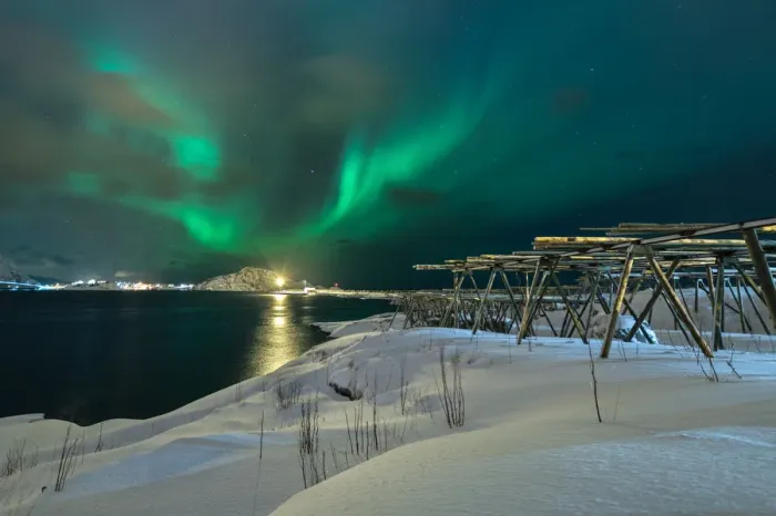 Framed Print : The northern light at Lofoten, Norway