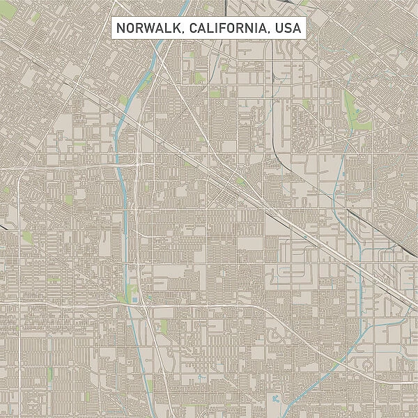 Norwalk California US City Street Map