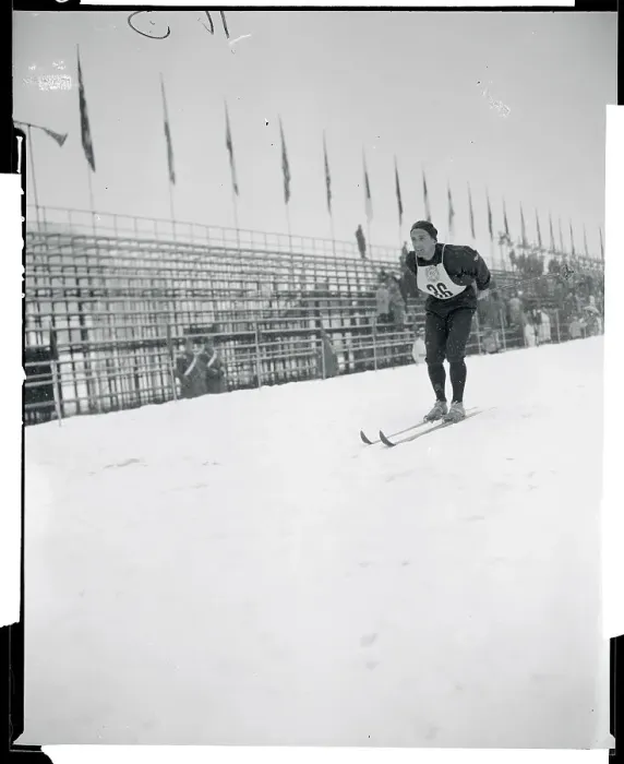 Framed Print : Norwegian Hallgeir Brenden on His Skis Framed Print : Norwegian Hallgeir Brenden on His Skis