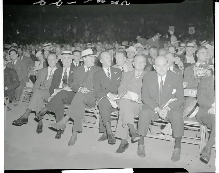 Framed Print : Notables Attending Boxing Match Framed Print : Notables Attending Boxing Match