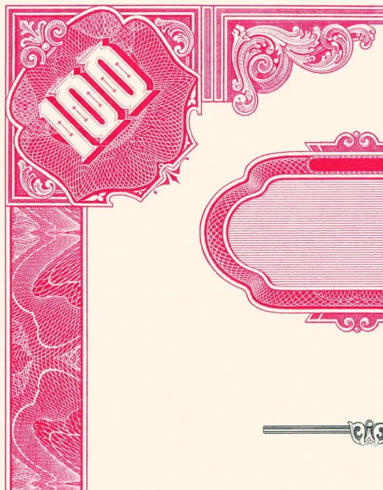 Framed Print : One Hundred Note Certificate Framed Print : One Hundred Note Certificate
