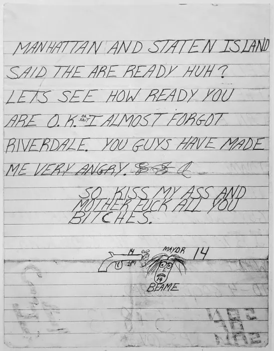 Framed Print : A Note from Son of Sam, AKA David Berkowitz Framed Print : A Note from Son of Sam, AKA David Berkowitz