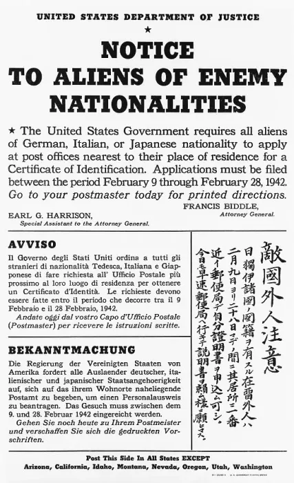 Framed Print : Notice to Aliens of Enemy Nationalities Framed Print : Notice to Aliens of Enemy Nationalities