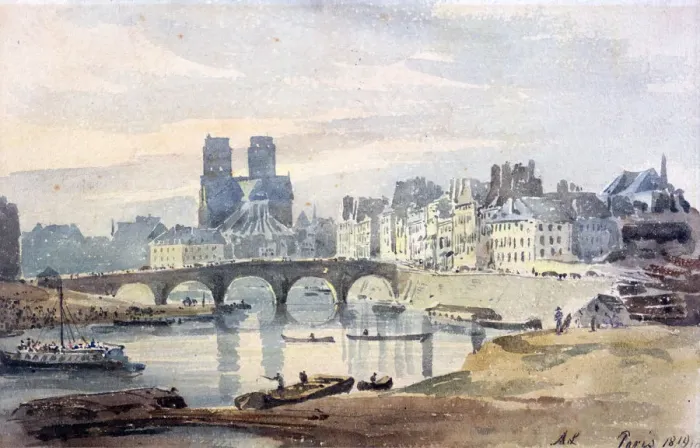 Framed Print : Notre-Dame de Paris, France, 1819 Framed Print : Notre-Dame de Paris, France, 1819