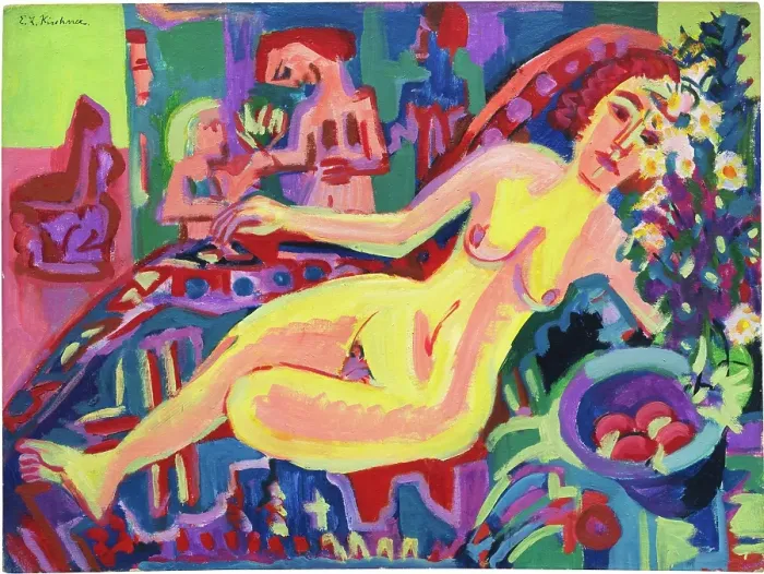 Framed Print : Nude On A Divan Framed Print : Nude On A Divan