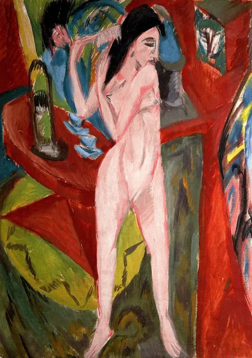 Framed Print : Nude Woman Combing Her Hair, 1913 (oil on canvas) Framed Print : Nude Woman Combing Her Hair, 1913 (oil on canvas)