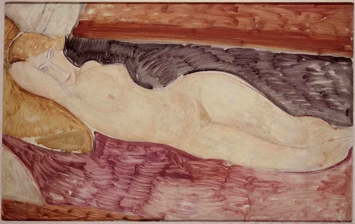 Framed Print : Nude Woman Lying Down Framed Print : Nude Woman Lying Down