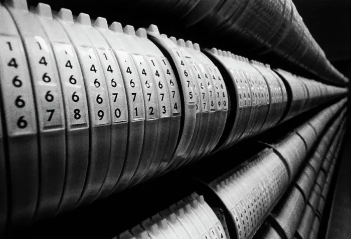 Framed Print : Numbered Rolls of Computer Tape Framed Print : Numbered Rolls of Computer Tape