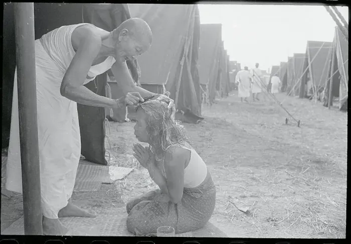 Framed Print : Nun Shaving Head of Woman Framed Print : Nun Shaving Head of Woman