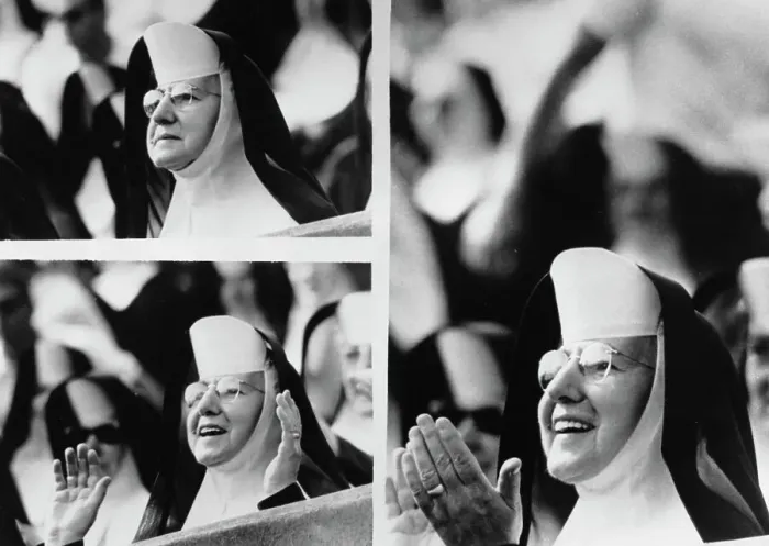 Framed Print : Nun Watches the Steelers Vs Redskins Framed Print : Nun Watches the Steelers Vs Redskins