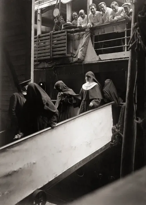 Framed Print : Nuns Leave Ship Coming from Mexico