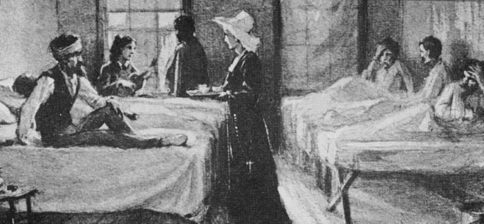 Framed Print : Nuns Treating the Wounded Framed Print : Nuns Treating the Wounded