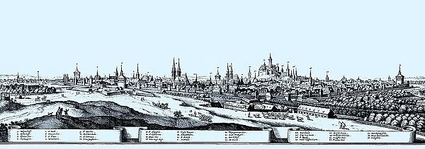 Nuremberg in the Middle Ages, Middle Franconia, Bavaria, Germany, Historical, digital reproduction of an original from the 19th century, original date unknown