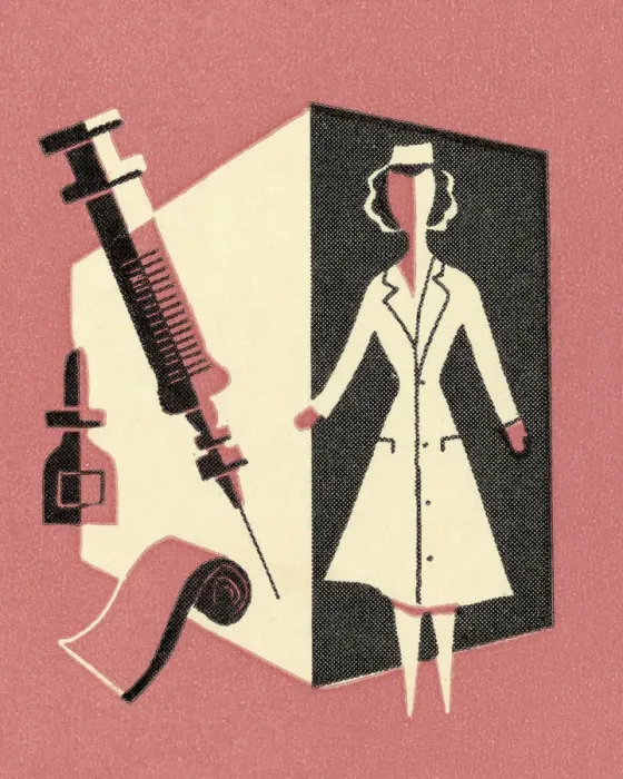 Framed Print : Nurse With Bandage and Needle Framed Print : Nurse With Bandage and Needle
