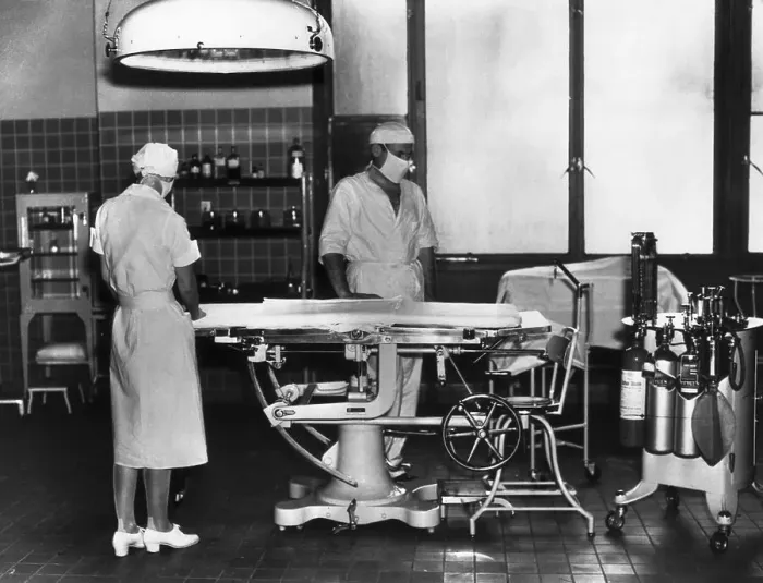 Framed Print : Nurse and Doctor in Operating Room Framed Print : Nurse and Doctor in Operating Room