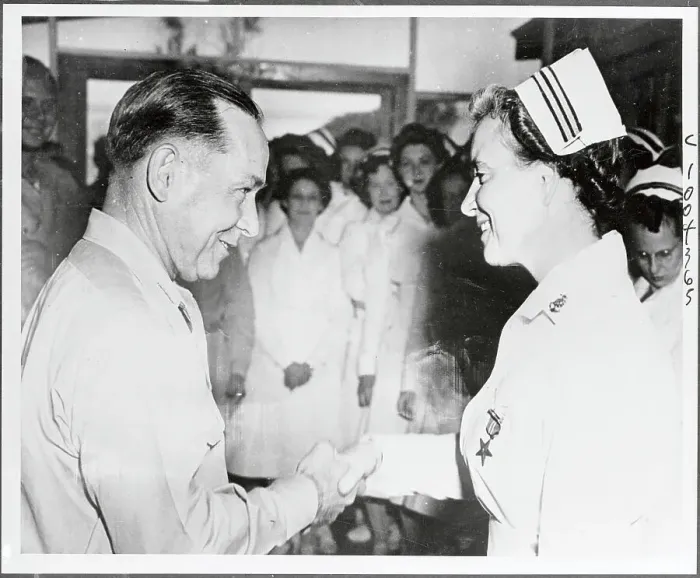 Framed Print : Nurse Faye White Receiving Bronze Star Framed Print : Nurse Faye White Receiving Bronze Star