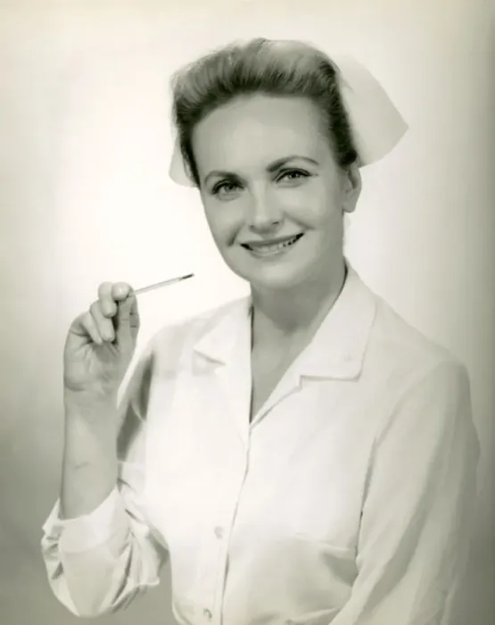 Framed Print : Nurse with thermometer Framed Print : Nurse with thermometer