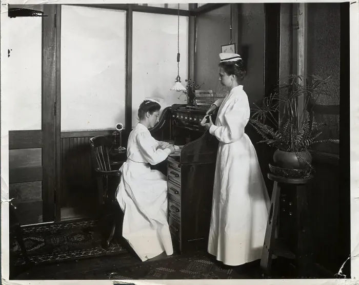 Framed Print : Nurses Working at National Cash Register Company Framed Print : Nurses Working at National Cash Register Company