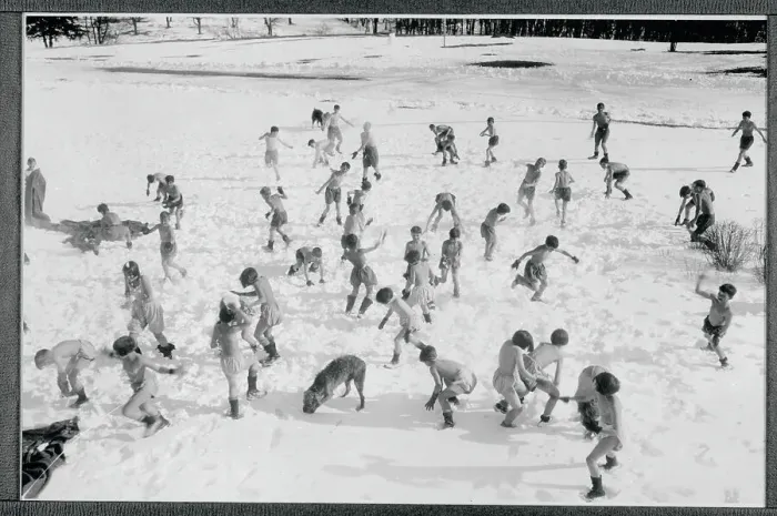 Framed Print : Nurses with Young Sanitarium Patients During Snow Play Outdoors Framed Print : Nurses with Young Sanitarium Patients During Snow Play Outdoors