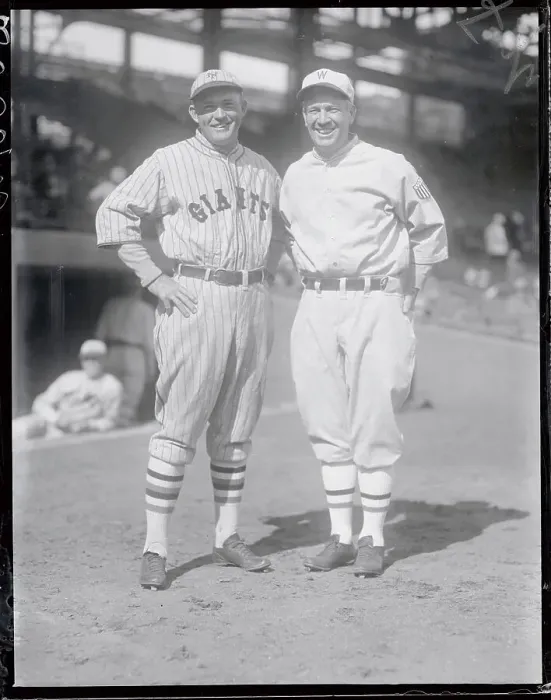 Framed Print : NY Giants Rogers Hornsby Posing with Tris Speaker Framed Print : NY Giants Rogers Hornsby Posing with Tris Speaker