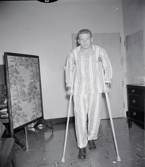 Framed Print : NY Yankee Mickey Mantle Convalescing After Knee Operation Framed Print : NY Yankee Mickey Mantle Convalescing After Knee Operation
