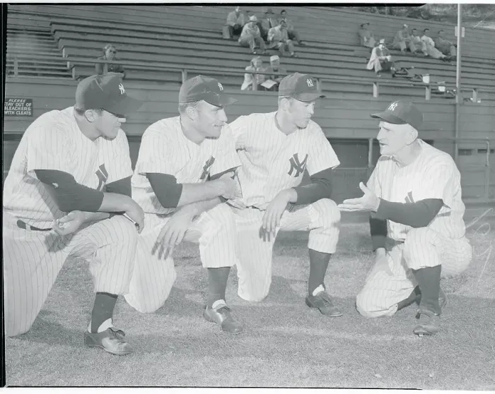 Framed Print : N.Y. Yankees Discussing Plays Framed Print : N.Y. Yankees Discussing Plays