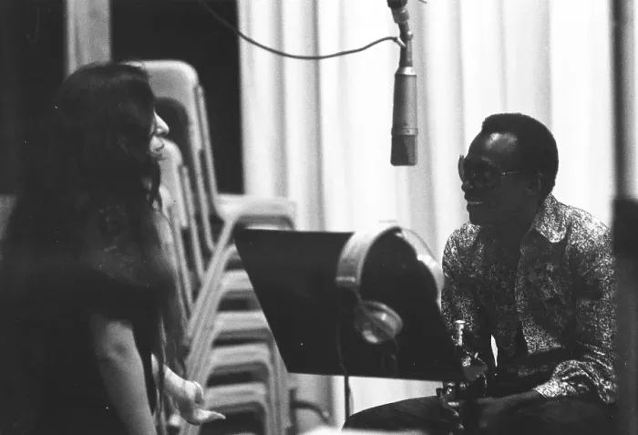 Framed Print : Nyro & Davis In The Studio Framed Print : Nyro & Davis In The Studio