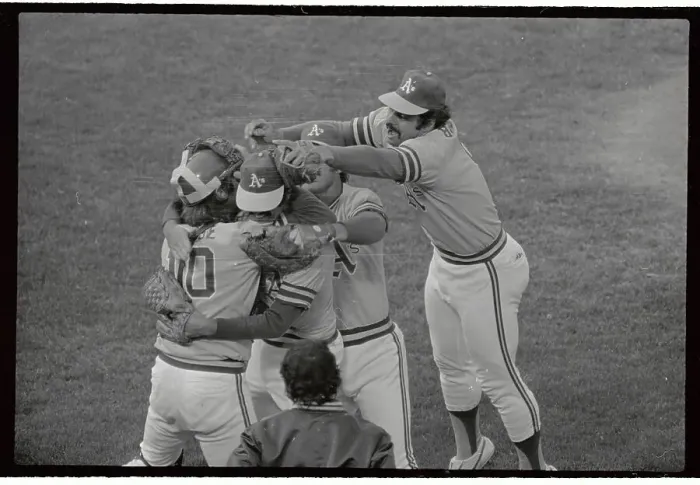 Framed Print : Oakland A's Baseball Players in Jubilant Moment Framed Print : Oakland A's Baseball Players in Jubilant Moment