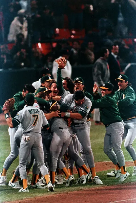 Framed Print : Oakland A's Celebrate World Series Victory Framed Print : Oakland A's Celebrate World Series Victory
