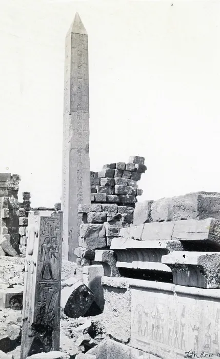 Framed Print : Obelisk and Granite Lotus Column, Karnac, Egypt, 1857 Framed Print : Obelisk and Granite Lotus Column, Karnac, Egypt, 1857