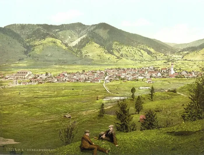 Framed Print : Oberammergau in Bavaria, c. 1890, Germany, Historical, digitally restored reproduction from a 19th century original Framed Print : Oberammergau in Bavaria, c. 1890, Germany, Historical, digitally restored reproduction from a 19th century original