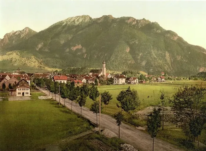Framed Print : Oberammergau in Bavaria, c. 1890, Germany, Historical, digitally restored reproduction from a 19th century original Framed Print : Oberammergau in Bavaria, c. 1890, Germany, Historical, digitally restored reproduction from a 19th century original