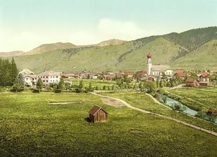 Framed Print : Oberammergau in Bavaria, c. 1890, Germany, Historical, digitally restored reproduction from a 19th century original Framed Print : Oberammergau in Bavaria, c. 1890, Germany, Historical, digitally restored reproduction from a 19th century original