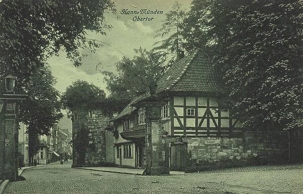 Oberes Tor in Hannoversch Muenden, Hann. Muenden, Lower Saxony, Germany, postcard with text, view around ca 1910, historical, digital reproduction of a historical postcard, public domain, from that time, exact date unknown