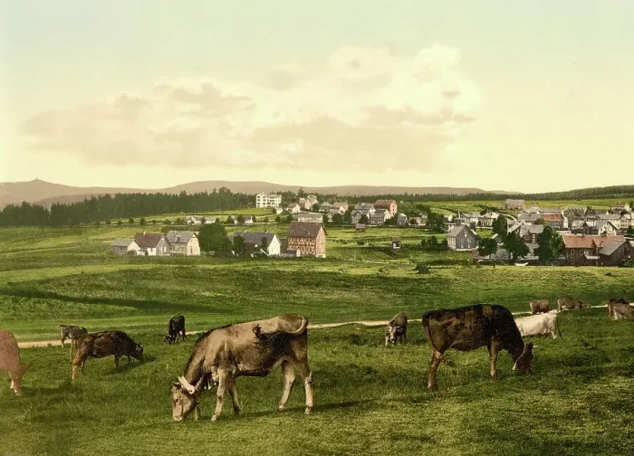 Framed Print : Oberhof in Thuringia, Germany, Historic, digitally restored reproduction of a photochrome print from the 1890s Framed Print : Oberhof in Thuringia, Germany, Historic, digitally restored reproduction of a photochrome print from the 1890s