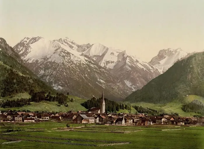 Framed Print : Oberstdorf in Bavaria, c. 1890, Germany, Historic, digitally restored reproduction from a 19th century original Framed Print : Oberstdorf in Bavaria, c. 1890, Germany, Historic, digitally restored reproduction from a 19th century original