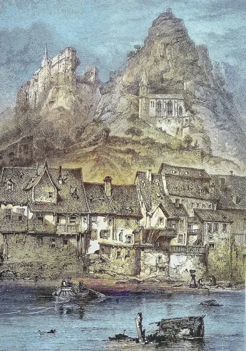 Framed Print : Oberstein an der Nahe, Idar-Oberstein is a town in the Birkenfeld district in Rhineland-Palatinate, Germany, Historic, digitally restored reproduction from a 19th century original Framed Print : Oberstein an der Nahe, Idar-Oberstein is a town in the Birkenfeld district in Rhineland-Palatinate, Germany, Historic, digitally restored reproduction from a 19th century original