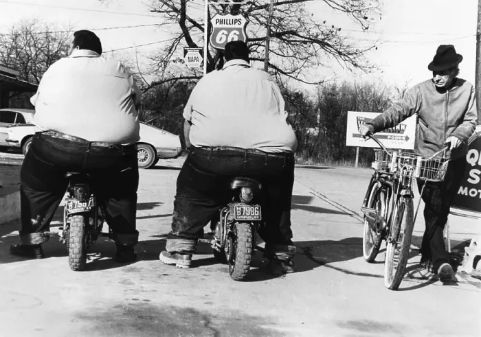 Framed Print : Obese Twins on Motorbikes Framed Print : Obese Twins on Motorbikes