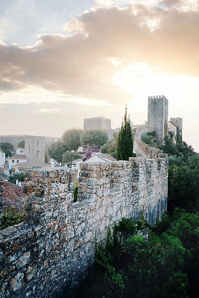 Obidos at dusk, beautiful medieval villages in Portugal