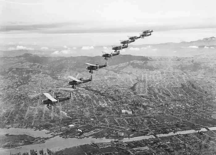 Framed Print : US Observation Planes Flying in Battle Formation Framed Print : US Observation Planes Flying in Battle Formation