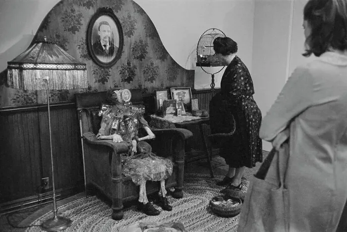 Framed Print : Observers at Edward Kienholz Exhibit Framed Print : Observers at Edward Kienholz Exhibit