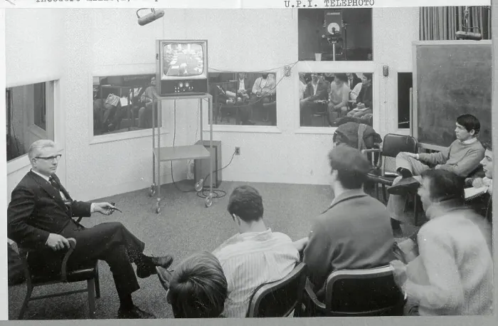 Framed Print : Observers at University Watching Television Framed Print : Observers at University Watching Television