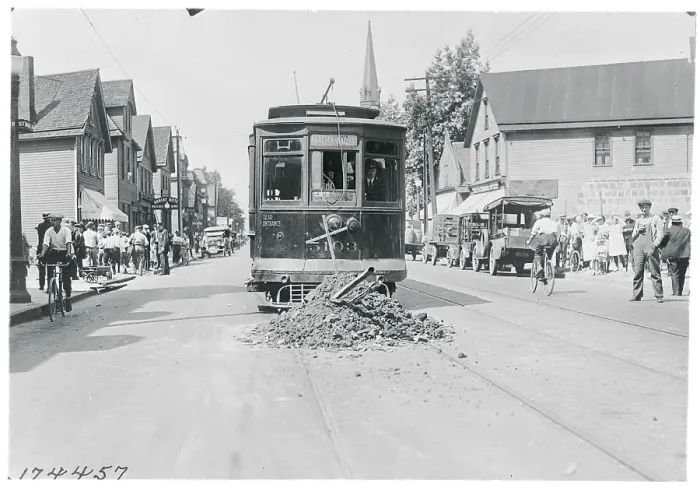 Framed Print : Obstruction of Street Car During Strike Framed Print : Obstruction of Street Car During Strike