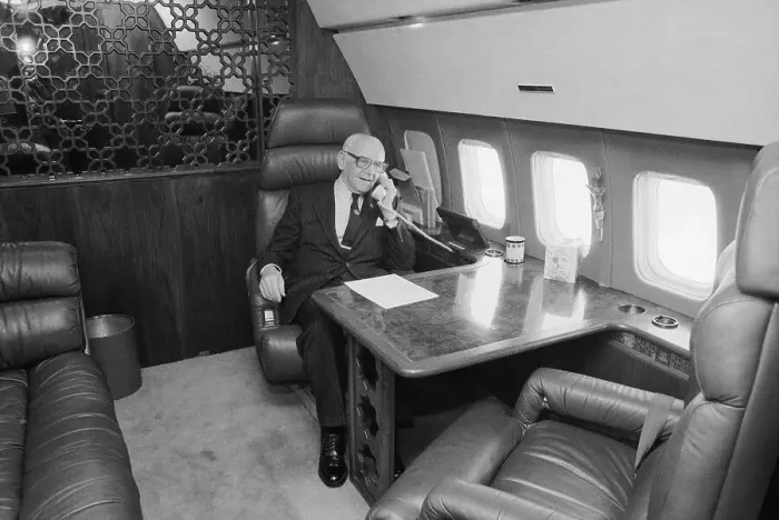 Framed Print : Occidental Petroleum Chairman Armand Hammer in Jet