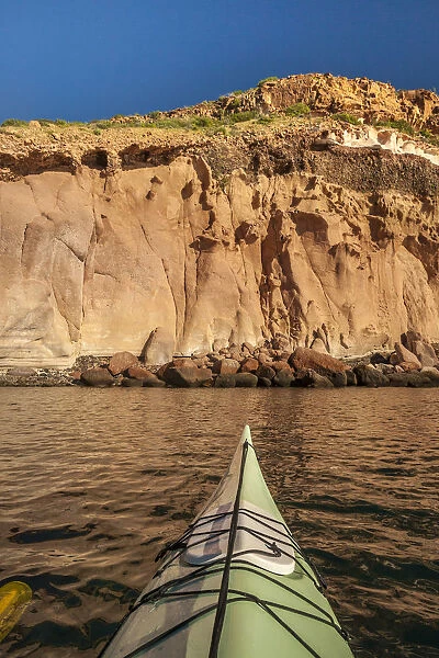 Ocean kayaking and rock formation, Isla San Jose, Baja California Sur, Mexico
