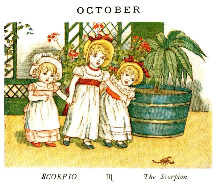 Framed Print : October - Kate Greenaway, 1884 Framed Print : October - Kate Greenaway, 1884