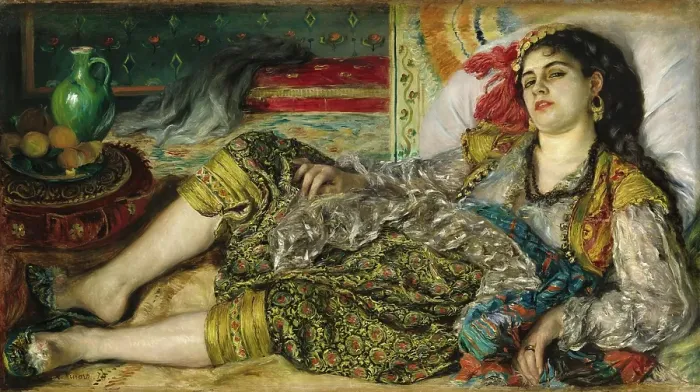 Framed Print : Odalisque, 1870. Artist Pierre-Auguste Renoir Framed Print : Odalisque, 1870. Artist Pierre-Auguste Renoir