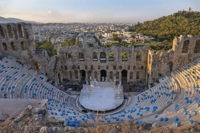Framed Print : Odeon of Herodes Atticus, Acropolis Hill, Athens, Greece