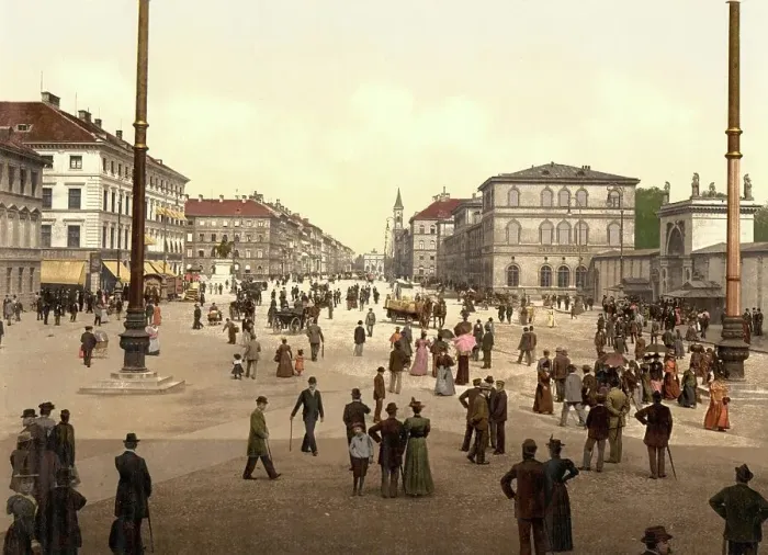 Framed Print : Odeonsplatz in Munich, Bavaria, c. 1890, Germany, Historic, digitally restored reproduction from a 19th century original Framed Print : Odeonsplatz in Munich, Bavaria, c. 1890, Germany, Historic, digitally restored reproduction from a 19th century original