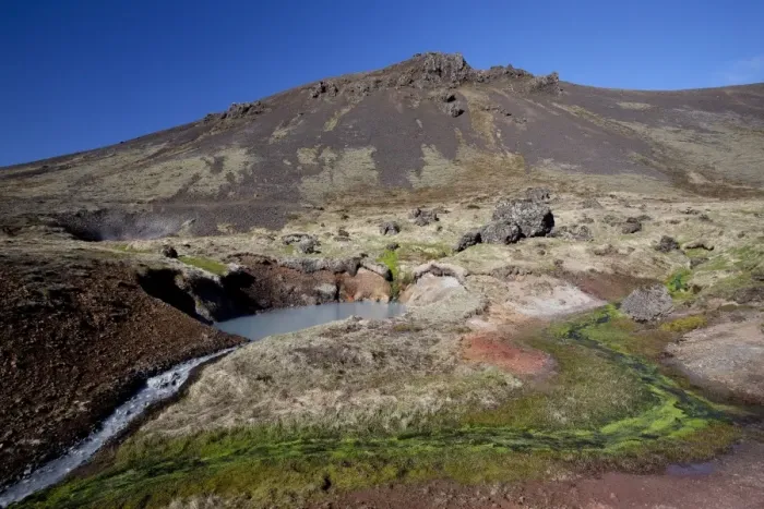 Framed Print : Oelfusdalur and Reykjadulur geothermal area, Hveragerdi, southern Iceland, Iceland, Europe